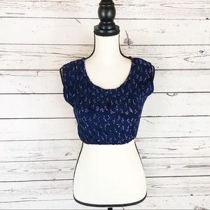 RAMA Smocked Crop Top Size Medium BOHO Festival